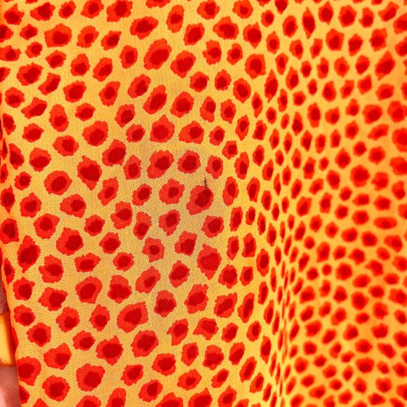 women's vintage 90s 2000s orange red georgette short sleeve button down LG. - Picture 4 of 5